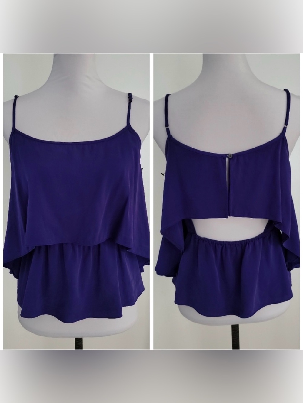 Elizabeth and James Purple Layered Camisole with Open Back